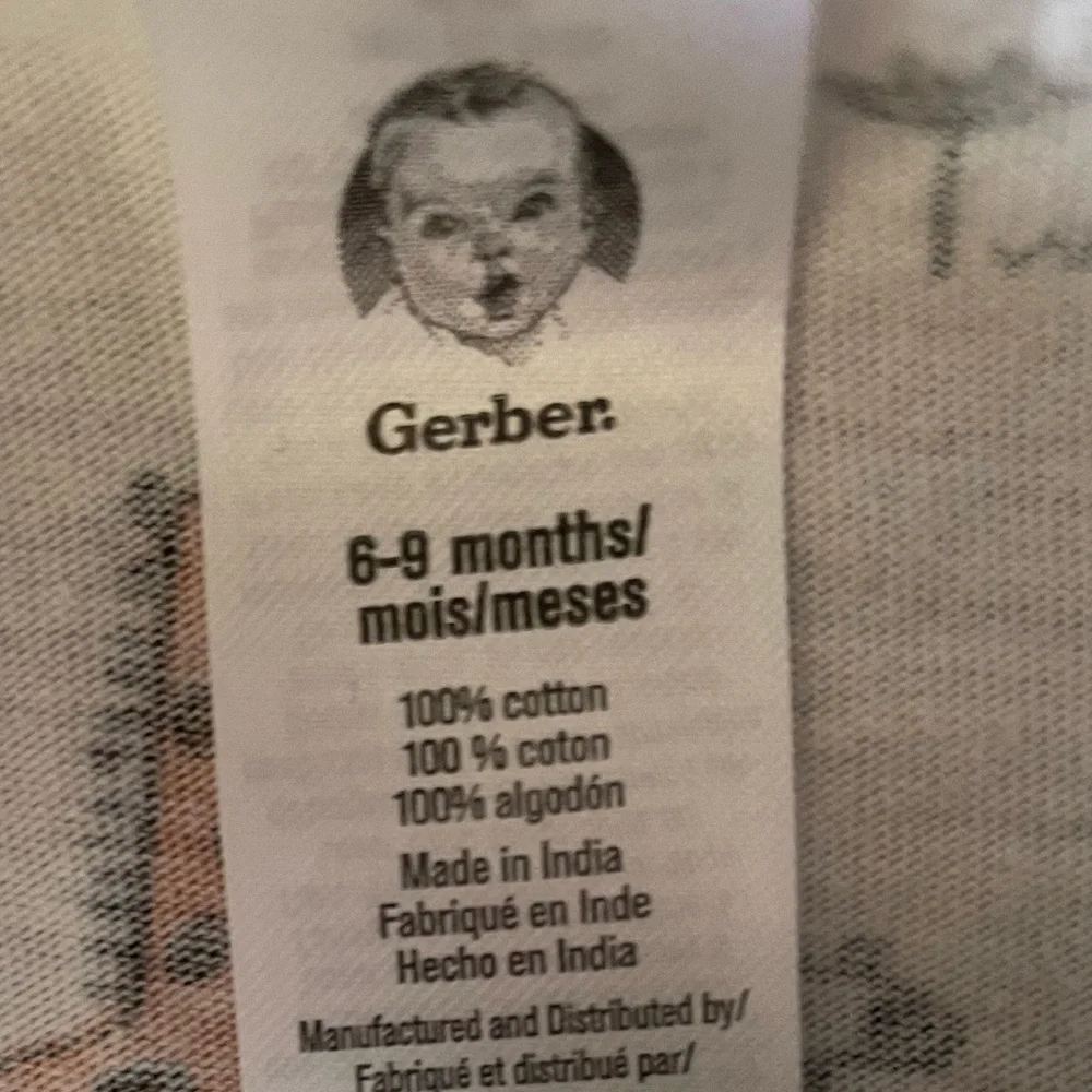 #156, Gerber Orange and White Kids One Piece, size 6-9 mo